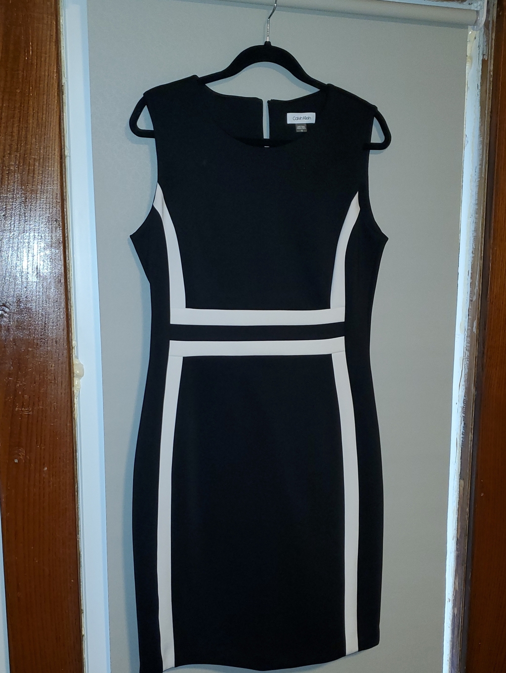 Calvin Klein Women's Color Block Dress Black & White Like New